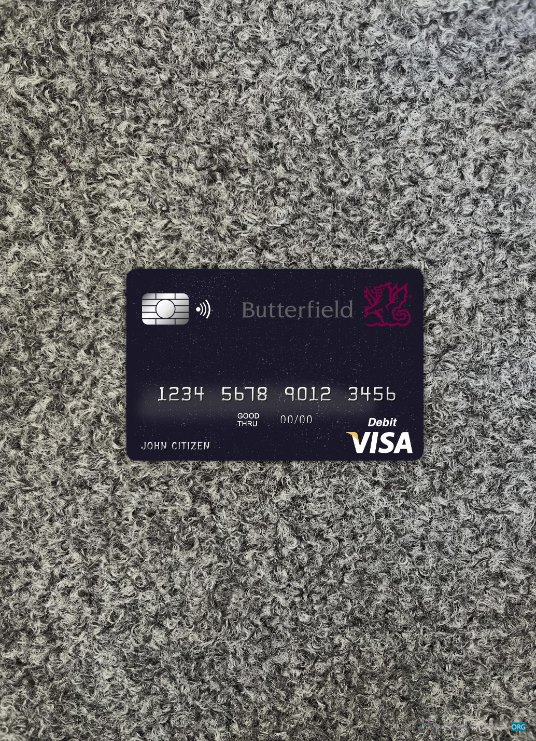 Download Barbados Butterfield bank visa card photolook front Photoshop template